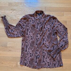 Express Women’s Snakeskin Button Down Top Size XS